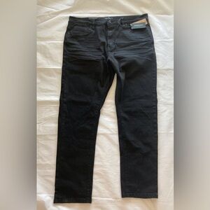 Kenneth Cole New York NWT Athletic Fit Alec Black 3D Whiskered Jeans Stretch 38W